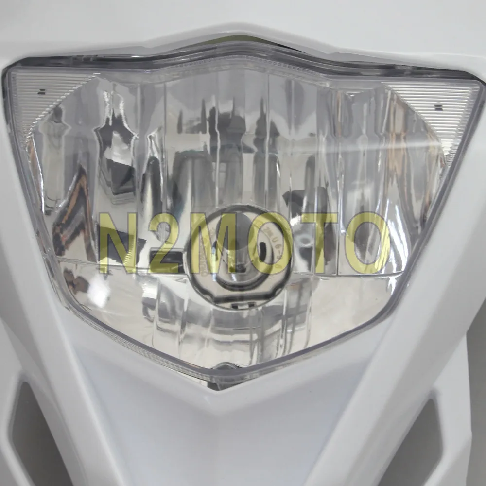 Мотокросс белого передняя фара 12V 35W фары маска для ухода за кожей Yamaha WR250F WR450F KAWASAKI