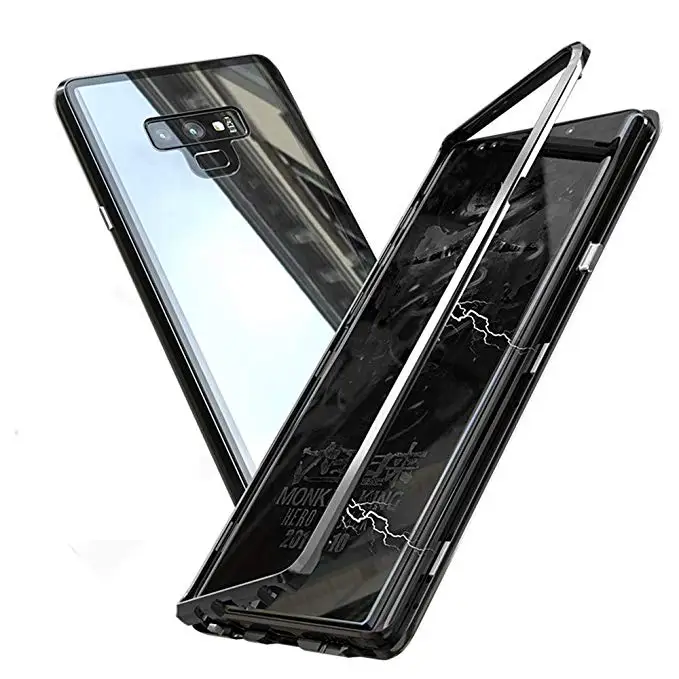 

Luxury Magnetic Metal For Samsung Galaxy J4 J6 2018 Plus S7 Edge S8 S9 Plus Note 8 Case Tempered Glass Cover For Samsung Note 9