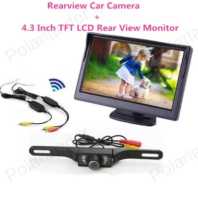 

4.3 inch 480x234 Resolution TFT LCD Car Parking RearView Monitor With 2 Video Input Connect Rear car Camera
