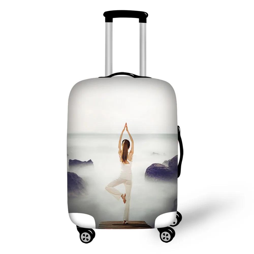 Yoga dancing patterns Elastic Luggage Protective Cover Zipper Suit For 18-32 inch Trunk Case Travel Suitcase Covers Bags