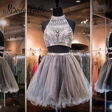 2016 Sparkle Kristall 2 Stück Günstige Short Prom Kleid Für Teens Zweiteiler Homecoming Kleid Blau Vestidos Cortos De Graduacion