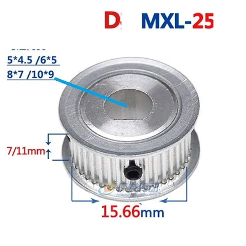 1 шт. MXL 25T шкив времени 25 зубьев с диаметром D 5*4 5 мм 6*5 8*7 10*9 для ширины 6 мм/11
