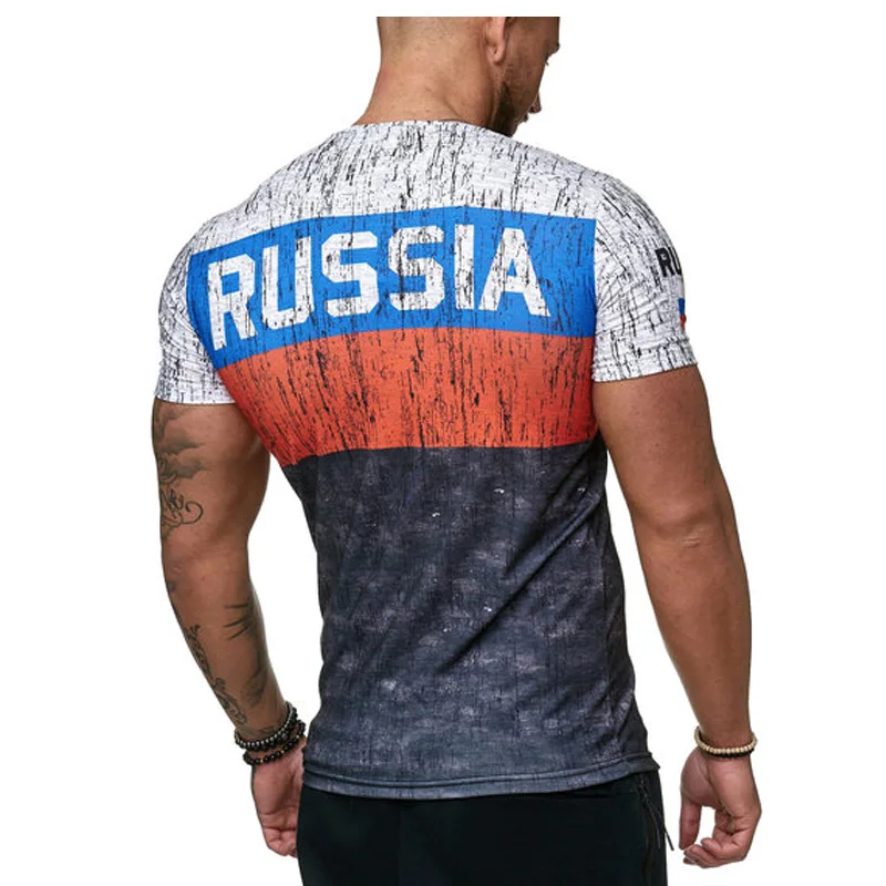 3D printed Russian T-shirt men summer short-sleeved German men shirt patriotic male cotton T shirt men Boutique clothing tee