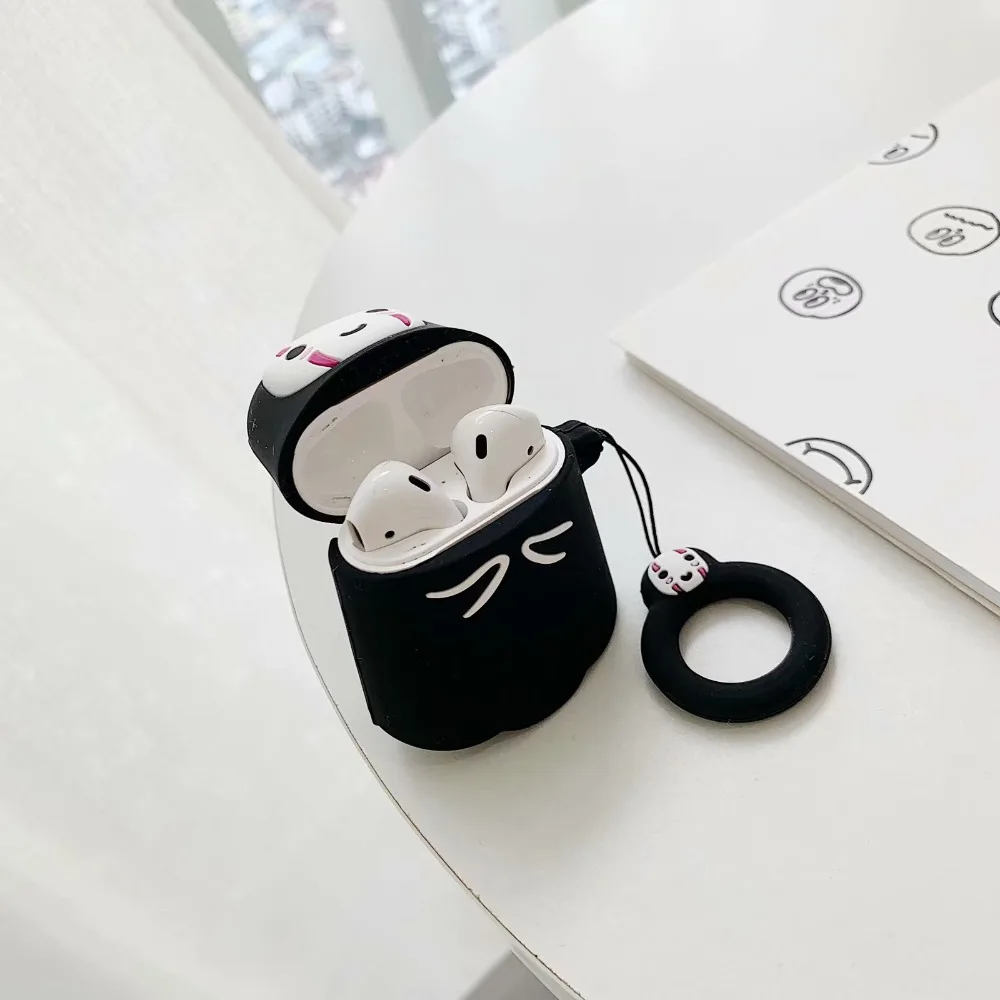 3D Милый Kawaii аниме мультфильм Безликий человек чехол для Apple Airpods 1 2 без лица человек беспроводные наушники крышка наушники аксессуары