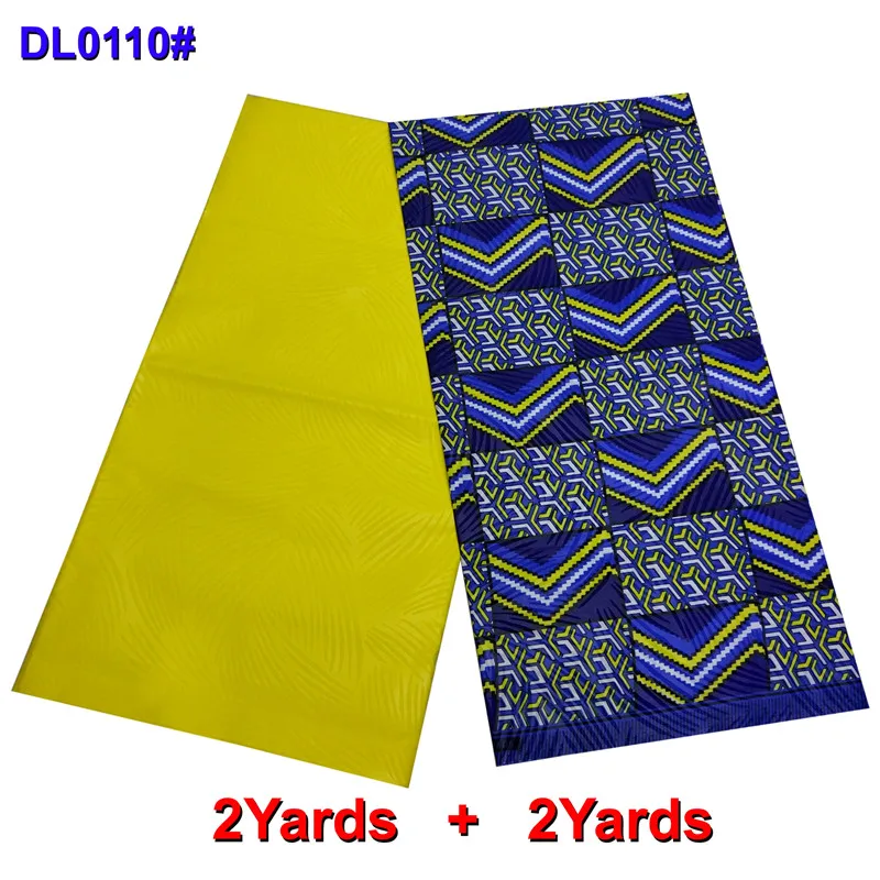 

2+2yards New ankara african wax print fabric kente fabric match yellow african wax polyester kente wax prints for sewing C94-24