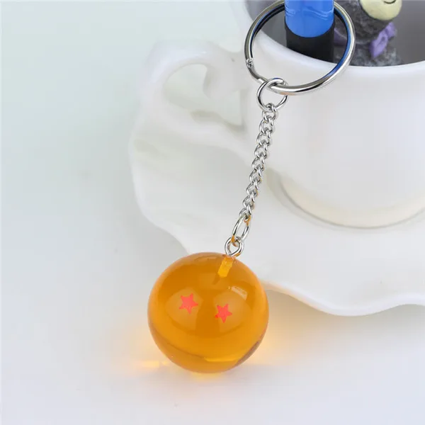 Аниме Dragon Ball Z брелок ПВХ 1-7 воздушный шарик с рисунком звезд фигурка кулон классический мультяшный брелок для ключей держатель сувениры брелок в подарок человек - Цвет: 2 star