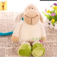 Фаршированная игрушка большая 50 см Милая Белая овца с длинной плюшевая игрушка в шапке Мягкая кукла подарок на день рождения w2432