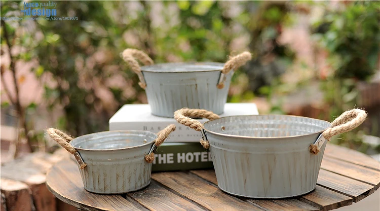 garden decoration pot metal old (25)