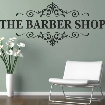 

Barber Shop Sticker Name Scissors Hair Salon Decal Neutral Haircut Poster Vinyl Wall Art Decals Decor Windows Decoration