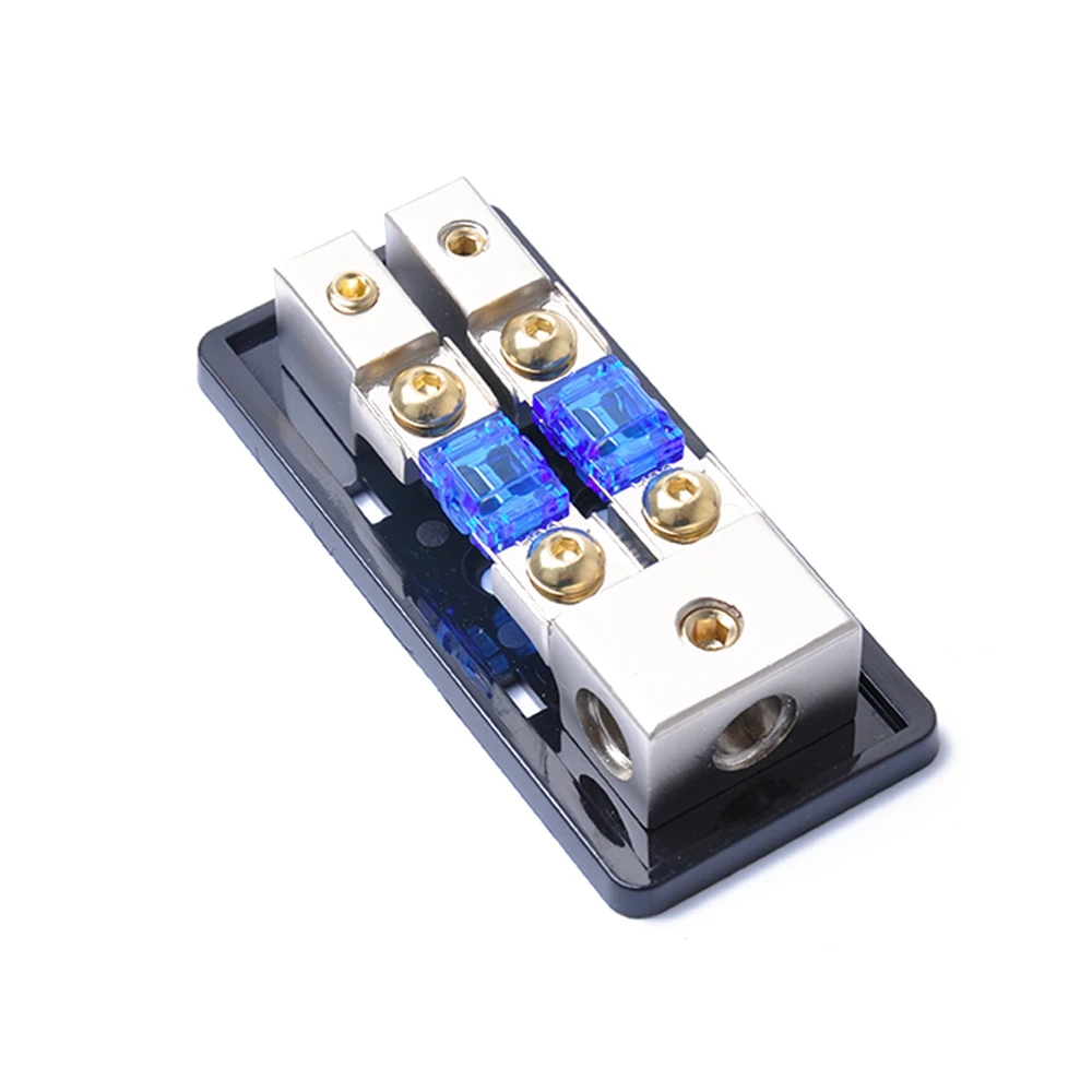 2 Way 4 Gauge In to 8 Gauge Out Mini ANL Fuse Block With 2* 60A Fuses