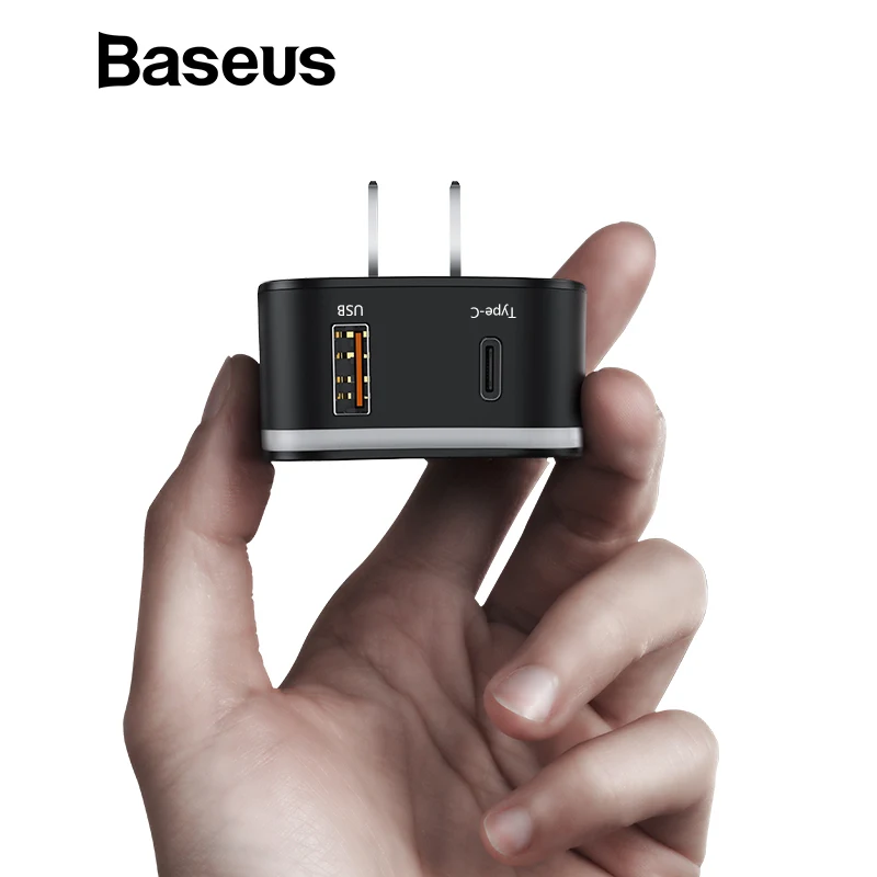 Baseus 18 Вт, зарядное устройство USB для путешествий, ЕС, быстрая зарядка 3,0, для samsung, зарядное устройство для телефона, USB-C, PD 3,0, быстрое зарядное устройство для iPhone 11 Pro