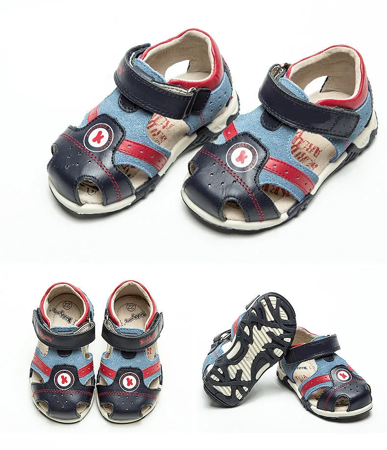 1 пара ортопедических детских сандалий из натуральной кожи наивысшего качества для мальчиков; Летняя обувь; детская обувь