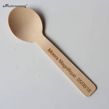 

120 Personalized "Name & Name + Date" Mini Wooden Spoons Engrave Name Date for Wedding DIY decoration bridal shower baby shower