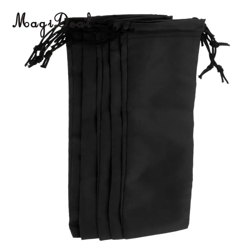 MagiDeal 5 Pieces Drawstring Storage Bag for Hair straighteners & Curling Wands Portable Drawstring Hair Extension Garment Bag