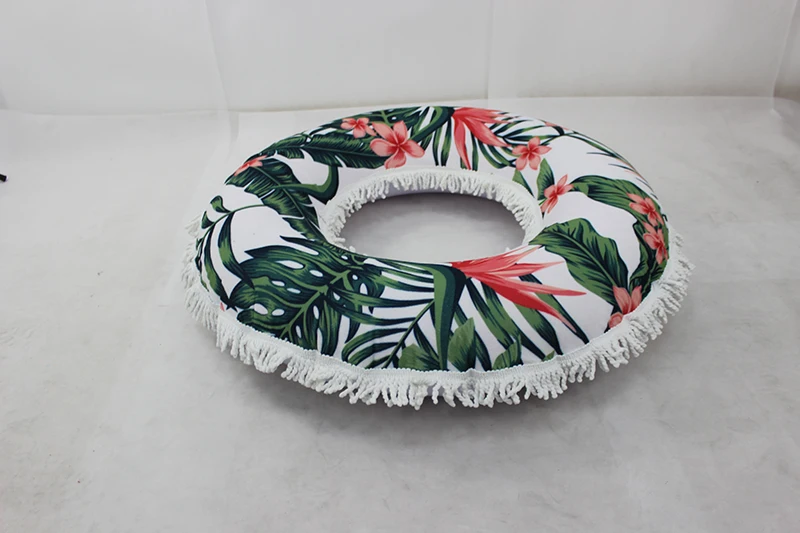 Надувной плавательный круг с тончайшей волокна пляжное полотенце с принтом плавучий плот кольцо для бассейна пляжные дворе открытый