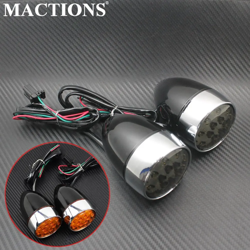 Motorcycle Black/Orange Matte Turn Signals Lights Indicator light