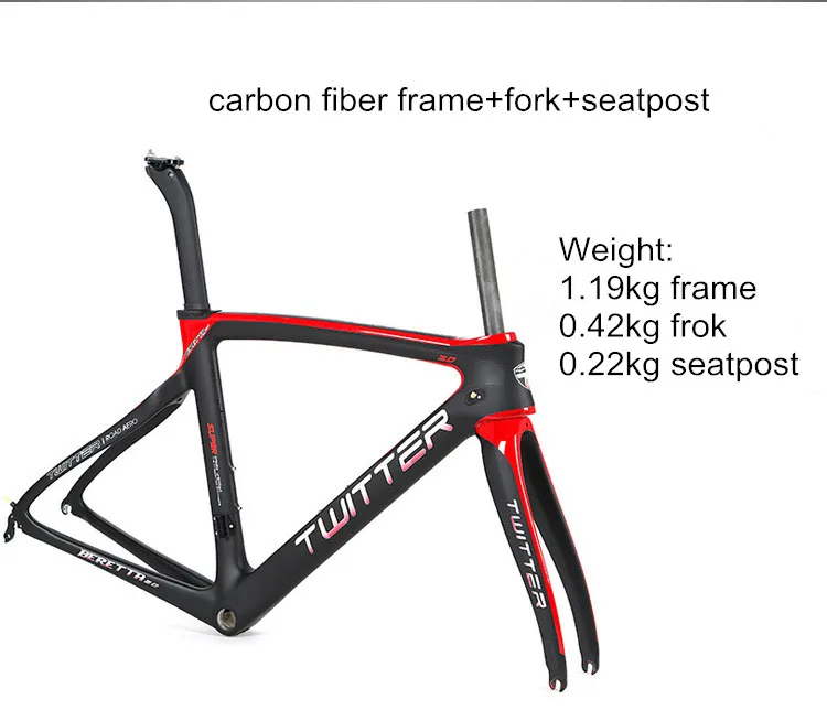 

carbon fiber road bike frame 700C all inside line bright standard bicycle frame bike fork bicycle seatpost
