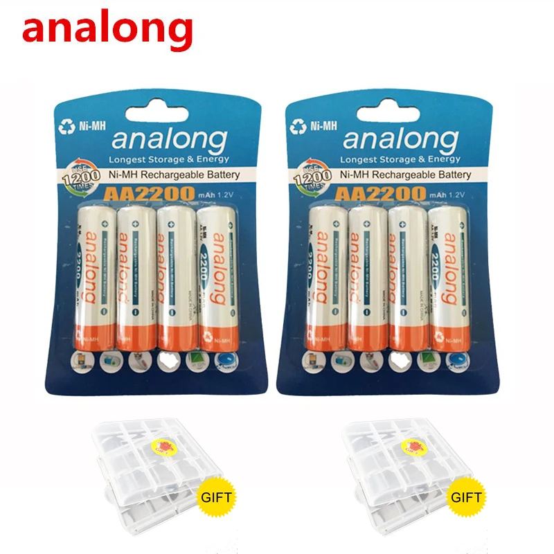 High Capacity 8Pcs AA Rechargeable Batteries 1 2V aa 2200mAh Ni MH Pre charged Battery 2A
