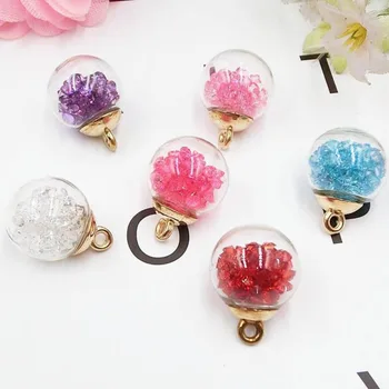 

10PCS 16MM Mini Glass Bottles with Beads Pendant Ornaments Jewelry Making Beads Wholesale Available