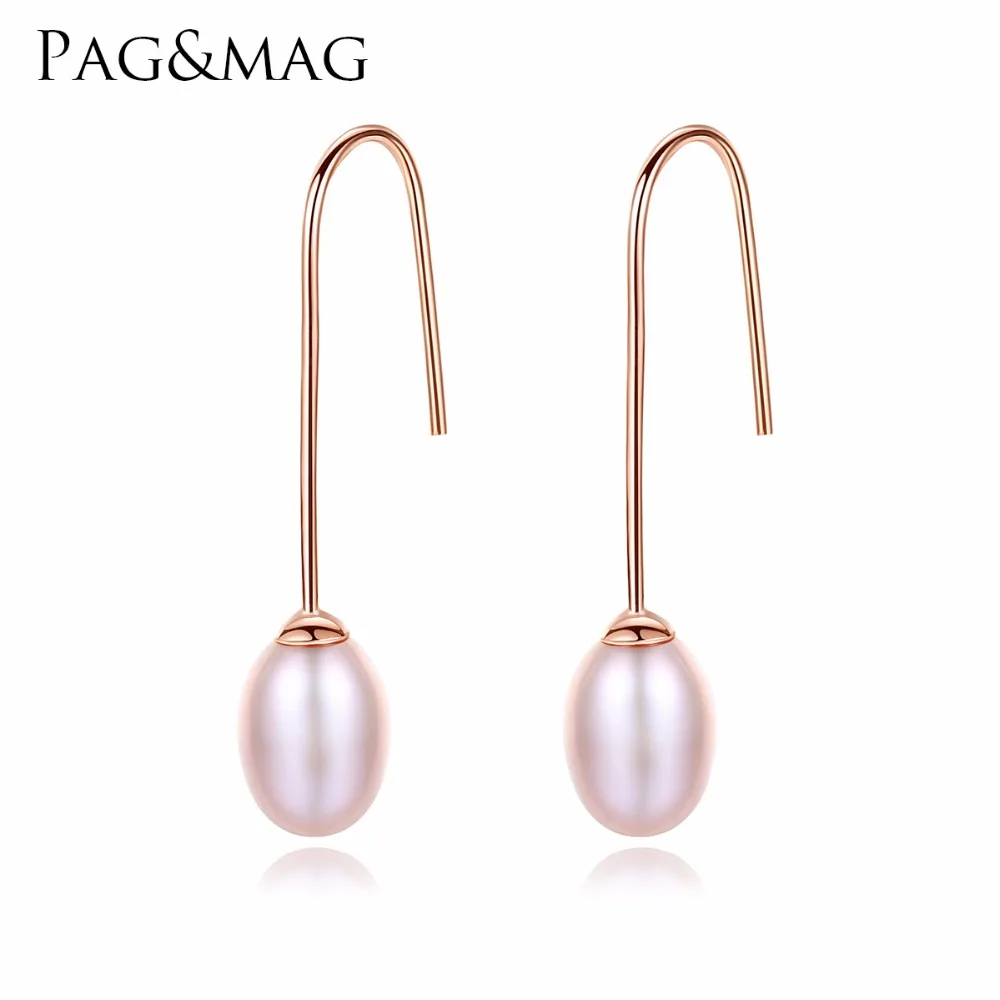 PAG  MAG новые модные оригинальные мм 7 8 мм пресноводный жемчуг крючок серьги для женщин 925 пробы серебряные украшения белыйрозовыйфиолетовый жемчуг купить на AliExpress