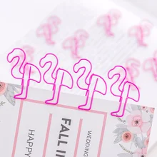 10 шт./партия для девочек розовый короткий стиль Фламинго металлический зажим для бумаги Закладка канцелярские принадлежности Школьные офисные принадлежности Escolar Papelaria