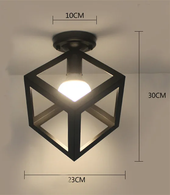 Винтажные потолочные светильники железный черный потолочный светильник Ретро железная клетка светильники Abajur Домашнее освещение Plafonnier для гостиной - Цвет корпуса: A