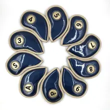 Гольф Утюги шлем с наклейкой толстый свет из искусственной кожи синего цвета гладкой поверхности 10 шт./упак. Гольф Железная Голова Обложки