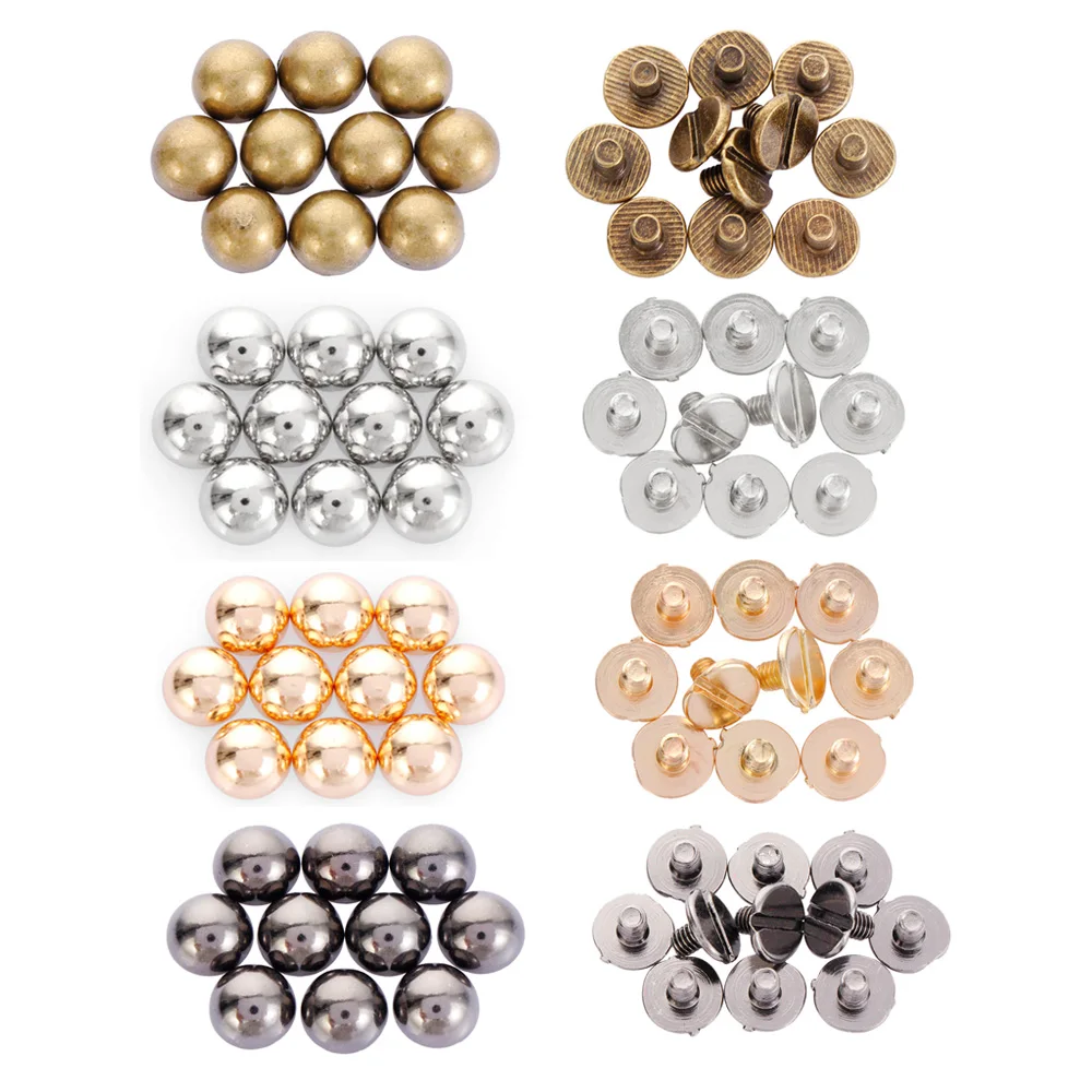 

10 PCS Strap Rivets Screw Mushroom Dome Bolt Round Head Screws Punk Metal Nail Cloth Button For DIY Luggage Clothes Bag Shoes