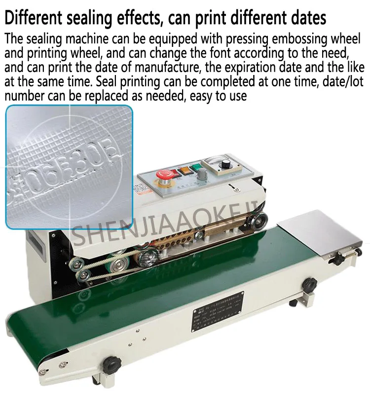 Continuous машина для непрерывной запечатывания пленки упаковка из полиэтиленового пакета машина ленточный запайщик; Горизонтальная нагревательный аппарат для запайки 220 В/110 В