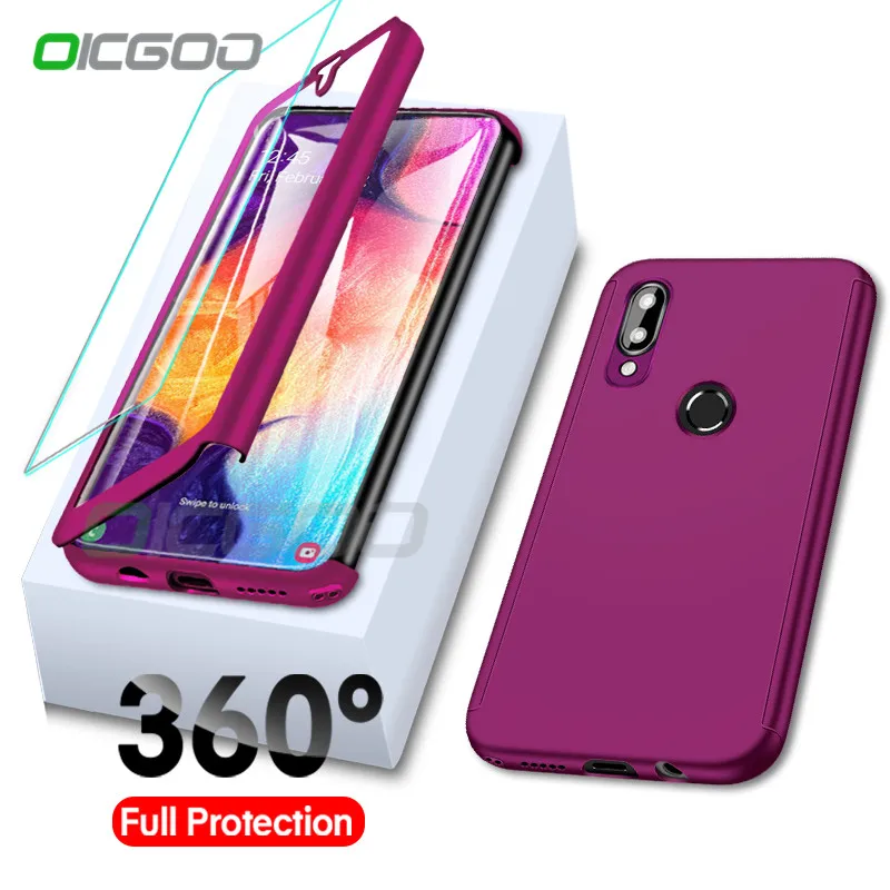 360 كامل الجسم واقية حقيبة لهاتف سامسونج غالاكسي A50 A70 A40 A30 A60 A10 A20 M20 M30 M10 J4 J6 A6 A8 زائد A7 A9 2018 حالات غطاء