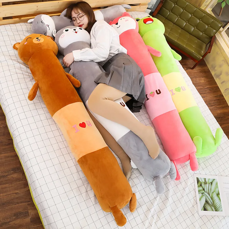 

Kawaii Animals Cylindrical Plush Pillow Cartoon Long Animal Toy Frog Bear Koala Husky Fox Hamster Dino Stuff Sleeping Bolster