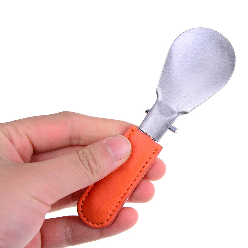 2019 New 1pc Folding Shoehorn Portable Metal Durable Shoe Horns With Stainless Steel Faux Leather