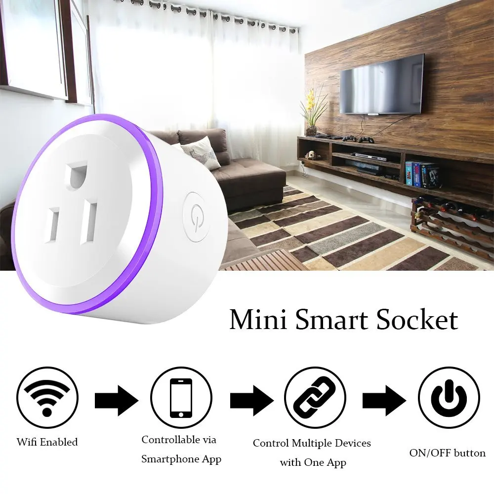 Лидер продаж 2 шт 10A США штекер WiFi Mini Smart розетка APP дистанционного Управление розетка работает с Amazon google умный дом света