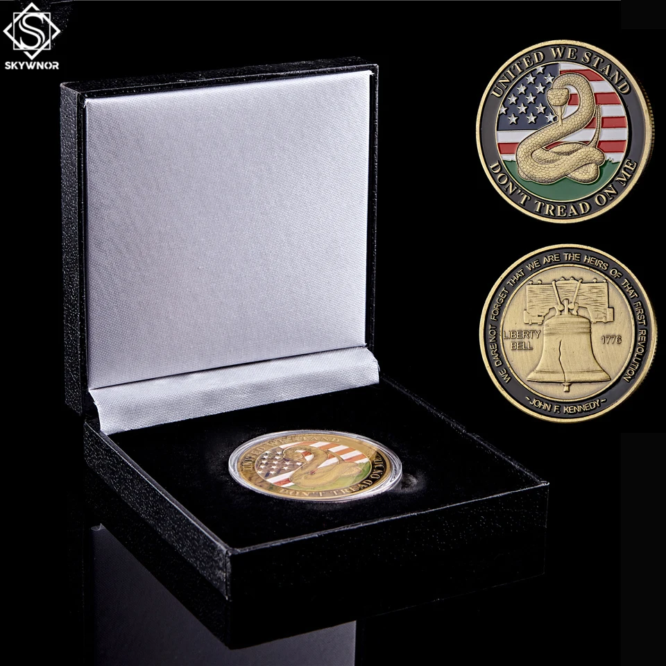 

1776 United States Declaration of Independence Copper Challenge Coin USA Collection W/ Black Luxury Coin Box