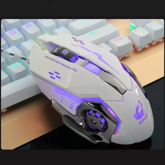 Best Value USB Wired Mouse 4 Grades DPI LED Colorful Light Gaming Mouse Smooth Wheel Ergonomics PC Laptop Notebook Computer Peripherals
