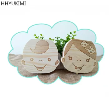

HHYUKIMI 2017 Baby Tooth Box Organizer Save Boxes Milk teeth organizer Wood Storage Box Tooth Album Keepsake Souvenir Save Box