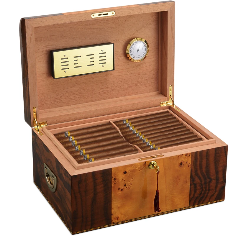 High Quality Cigar moisturizing box cedar wood piano paint multi - storey multi - storey moisturizing box humidor cigar box