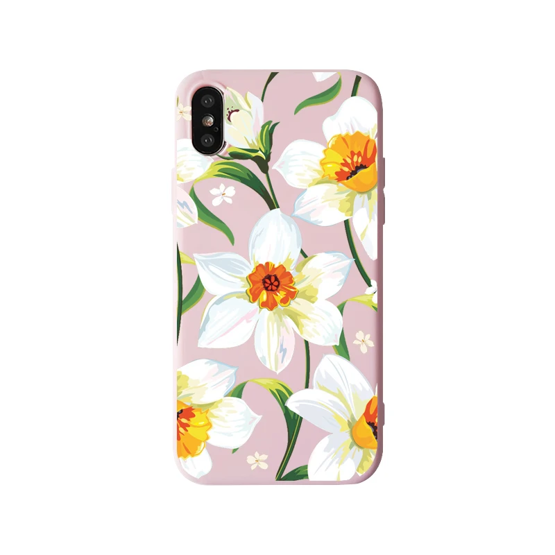 HTMOTXY Цветочные силиконовые чехлы для телефонов iPhone 7 8 Plus X XS Max XR цветочные 10 6 S