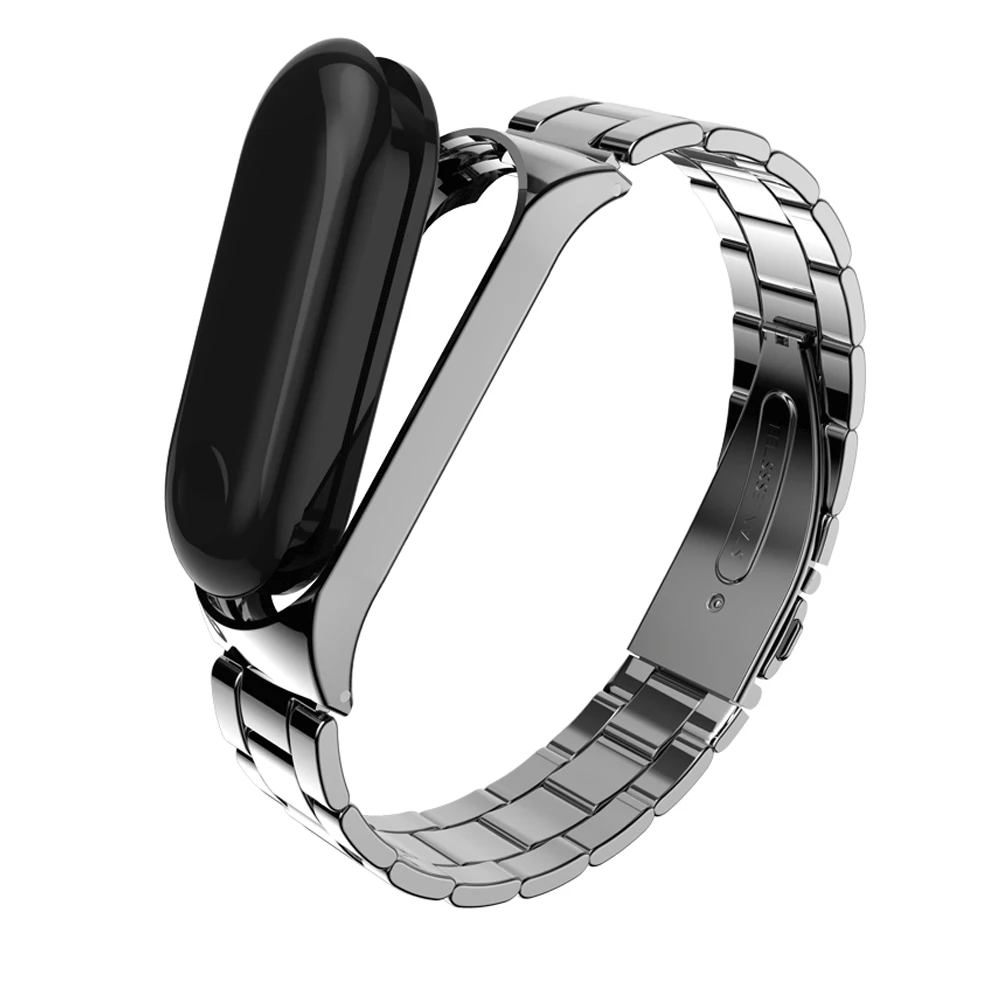 Металлический браслет из нержавеющей стали для Xiaomi Mi Band 3 Miband Безвинтовой ремешок