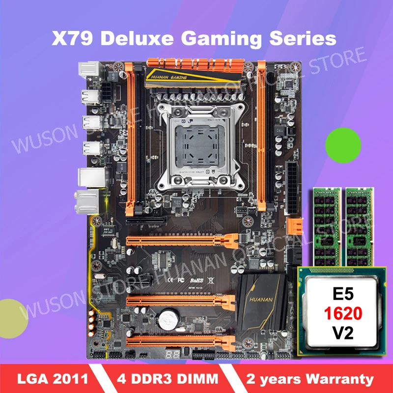 HUANAN Чжи deluxe X79 материнской платы с M.2 слот скидка X79 материнская плата с ЦПУ Xeon E5 1620 V2 Оперативная память 8G (2*4G) 2 года гарантии