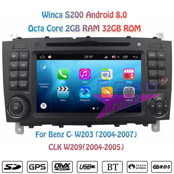 

Winca S200 2 Din Android 8.0 Car Radio For Benz C-W203 2004 2005 2006 2007 CLK W209 2004-2005 Stereo Autoradio GPS Navigation
