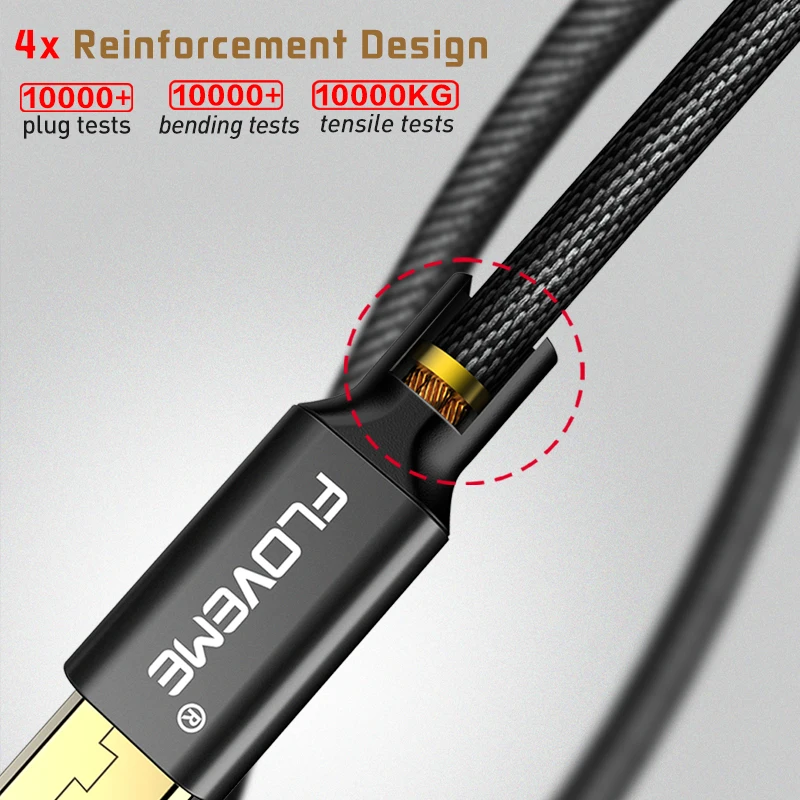 FLOVEME النايلون الهاتف المحمول مايكرو USB كابل لسامسونج Xiaomi هواوي LG سريع شحن كابل سلك لسامسونج S5 شحن الكابلات