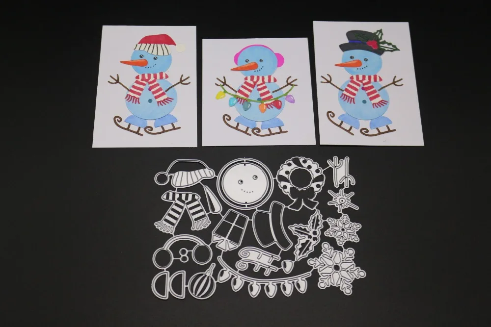 

Metal Cutting Dies snowman set for DIY Scrapbooking Album Paper Card Decorative Craft Embossing Die 2019 NEW arrivage