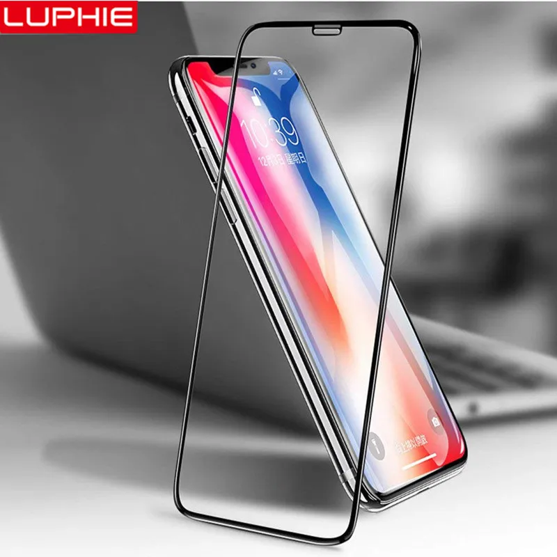 LUPHIE 6D полное клеевое покрытие из закаленного стекла для iPhone X XS Max XR Защита экрана для iPhone 8 7 6S 6 Plus Защитная стеклянная пленка