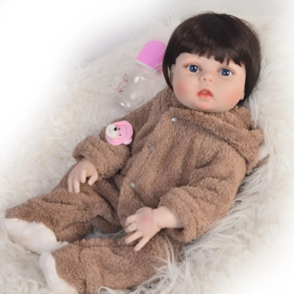 

23inch Super Baby Lifelike reborn full silicone realistic Baby Bonecas Kid Doll baby reborn menina Reborn Toys For Kids Gifts