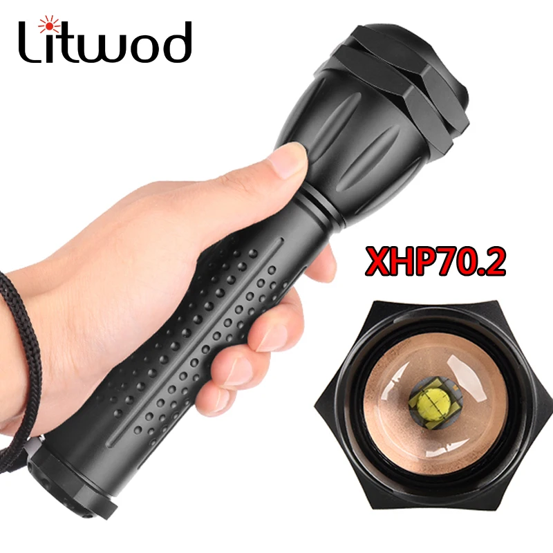 

Litwod NEW arrive Z30+1293CREE XLamp XHP70.2 30w 3200LM Powerful Tactical LED Flashlight torch Lantern Zoom Waterproof light