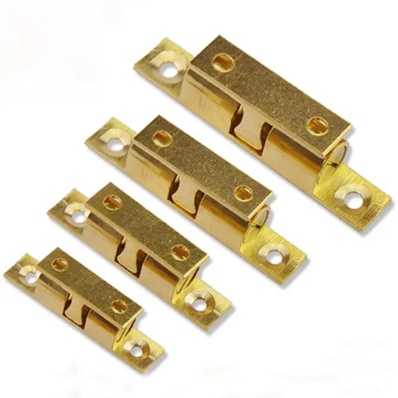 

1 Set Brass Door Buckle Slide Catch Lock Bolt Latch Barrel Home Safety Wardrobe Cabinet Spring Ball Door Lock Hardware #05