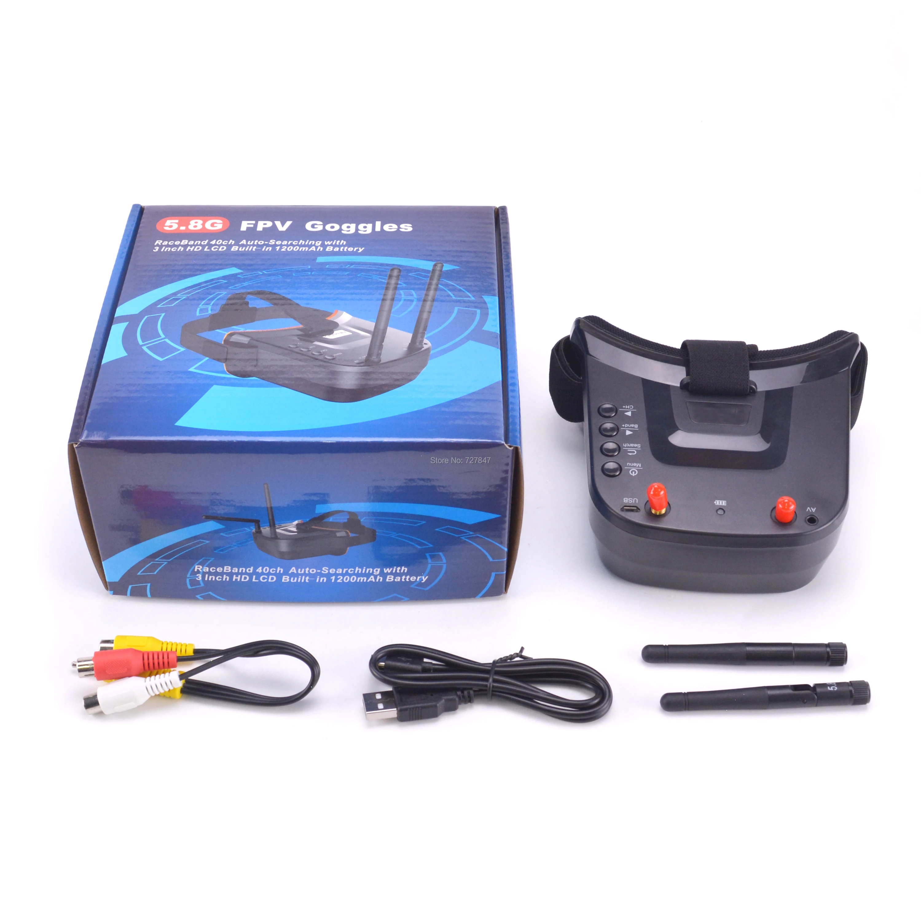 Мини FPV Goggles 3 дюйма 480*320 дисплей 5,8G 40CH автоматический поиск с встроенным аккумулятором 3,7 V 1200mAh для квадрокоптера дрона