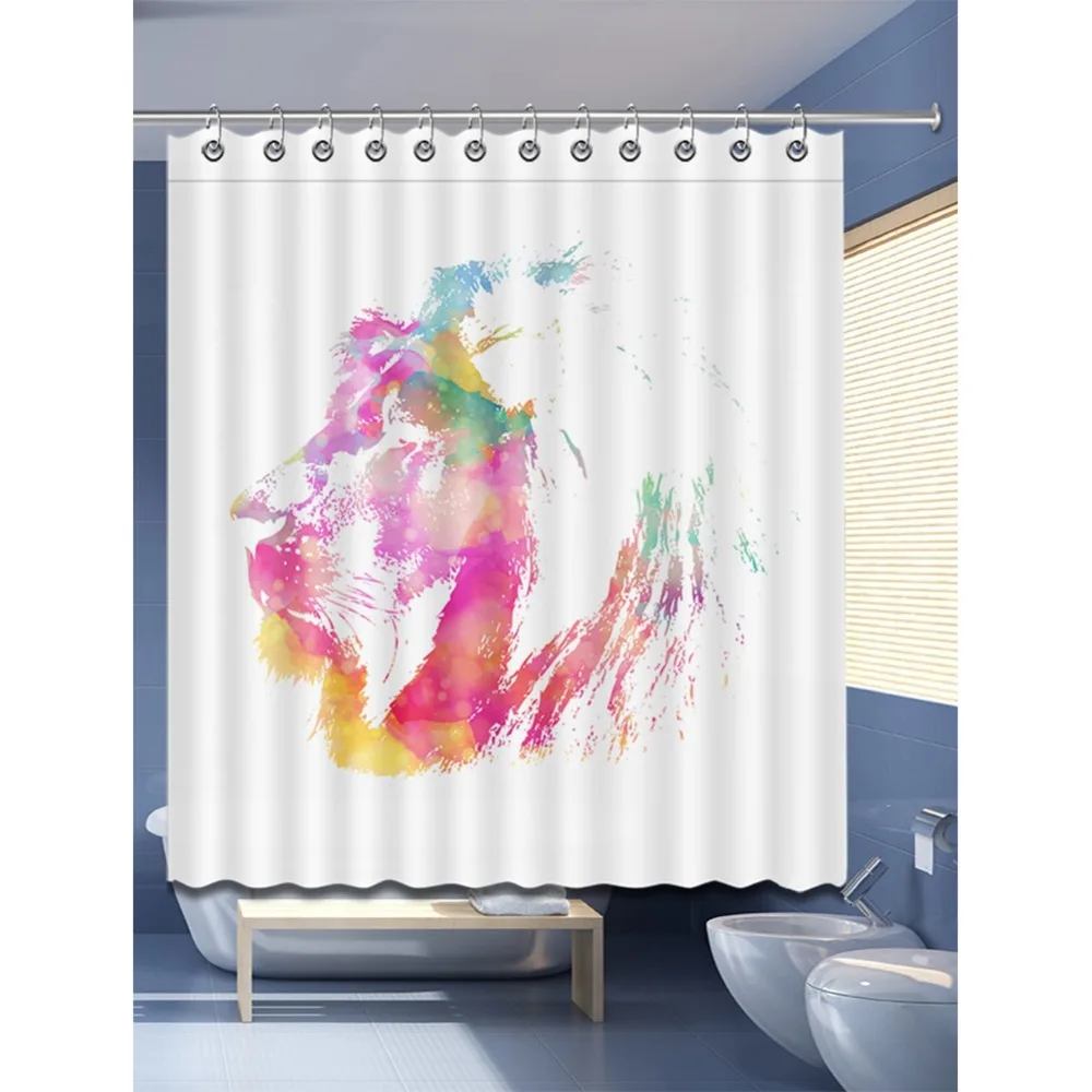 72 ''Freehand Schetsen Kleurrijke Leeuw Levendige Badkamer Waterdichte