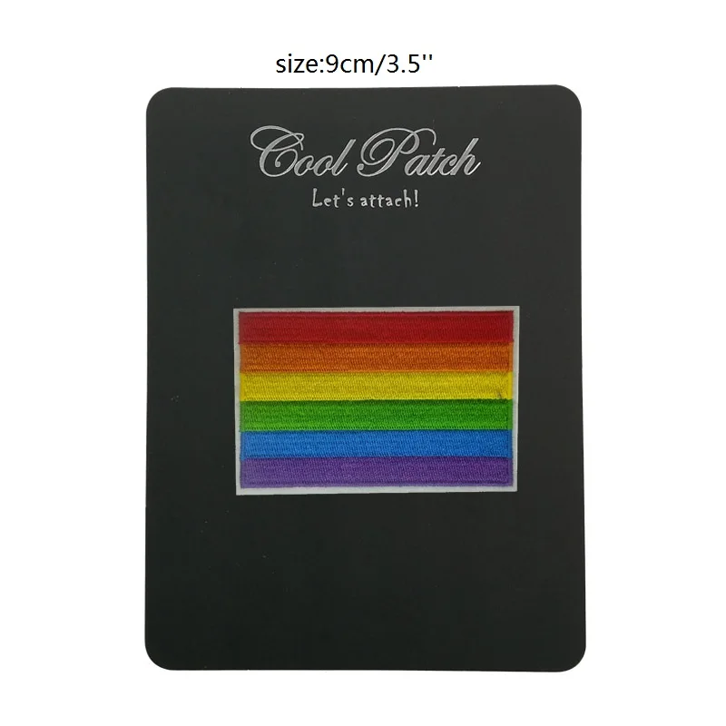 

3.5" RAINBOW FLAG EMBROIDERED IRON ON PATCHES BADGE GAY MARRIAGE RIGHTS LESBIAN LGBT PRIDE for clothing Tshirt TRANSFER